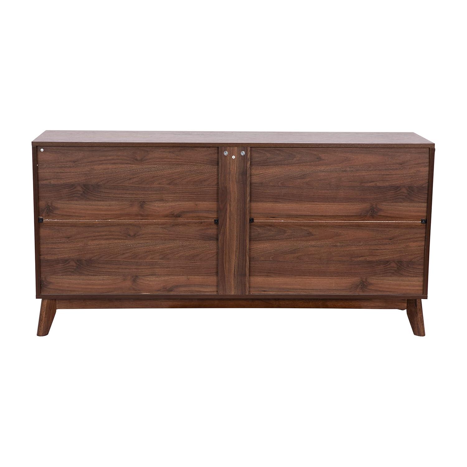 Flash Furniture 60" Buffet Cabinet with 4 Soft Close Doors and Adjustable Shelves - Dark Walnut