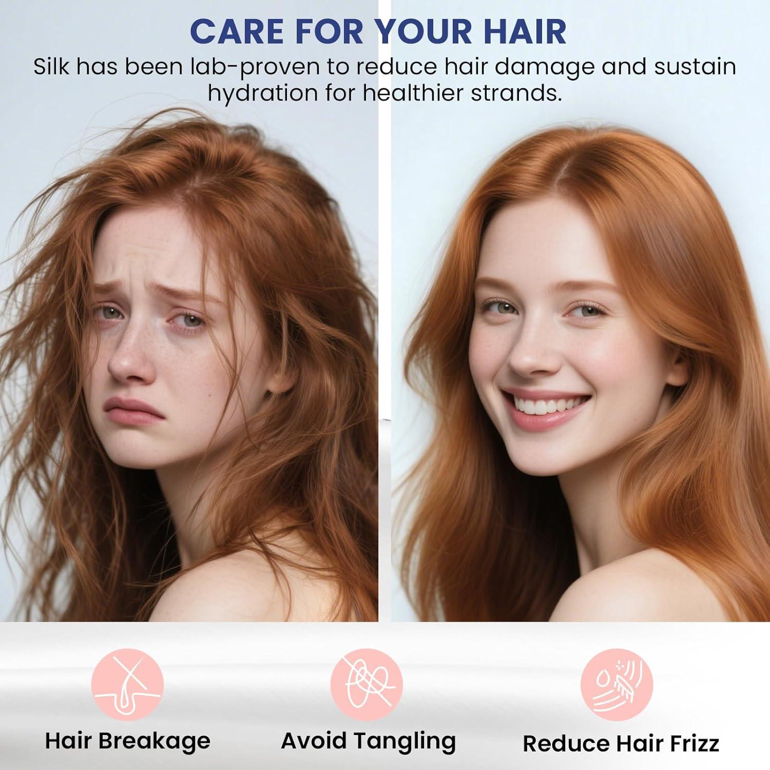 Ravmix Silk Pillow Cases with Zipper, 21 Momme Mulberry Silk Pillowcase for Hair Skin Health, Soft Smooth Breathable Cool Pillow Cover for Beauty Sleep with Gift Box(Queen 20"x30", Ivory White) 1PC