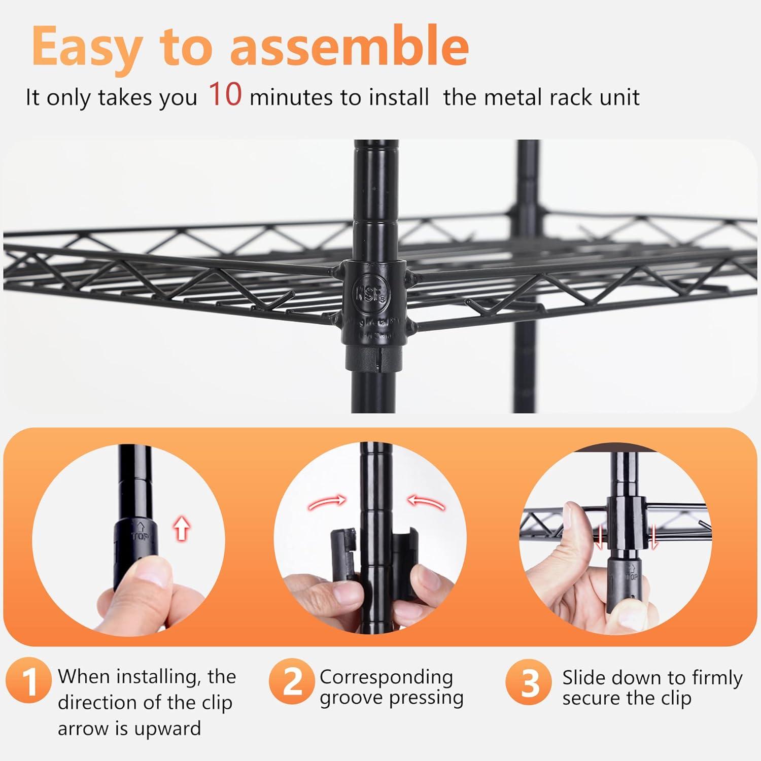 Chrome 6-Tier Adjustable Metal Wire Shelving Unit for Kitchen and Garage