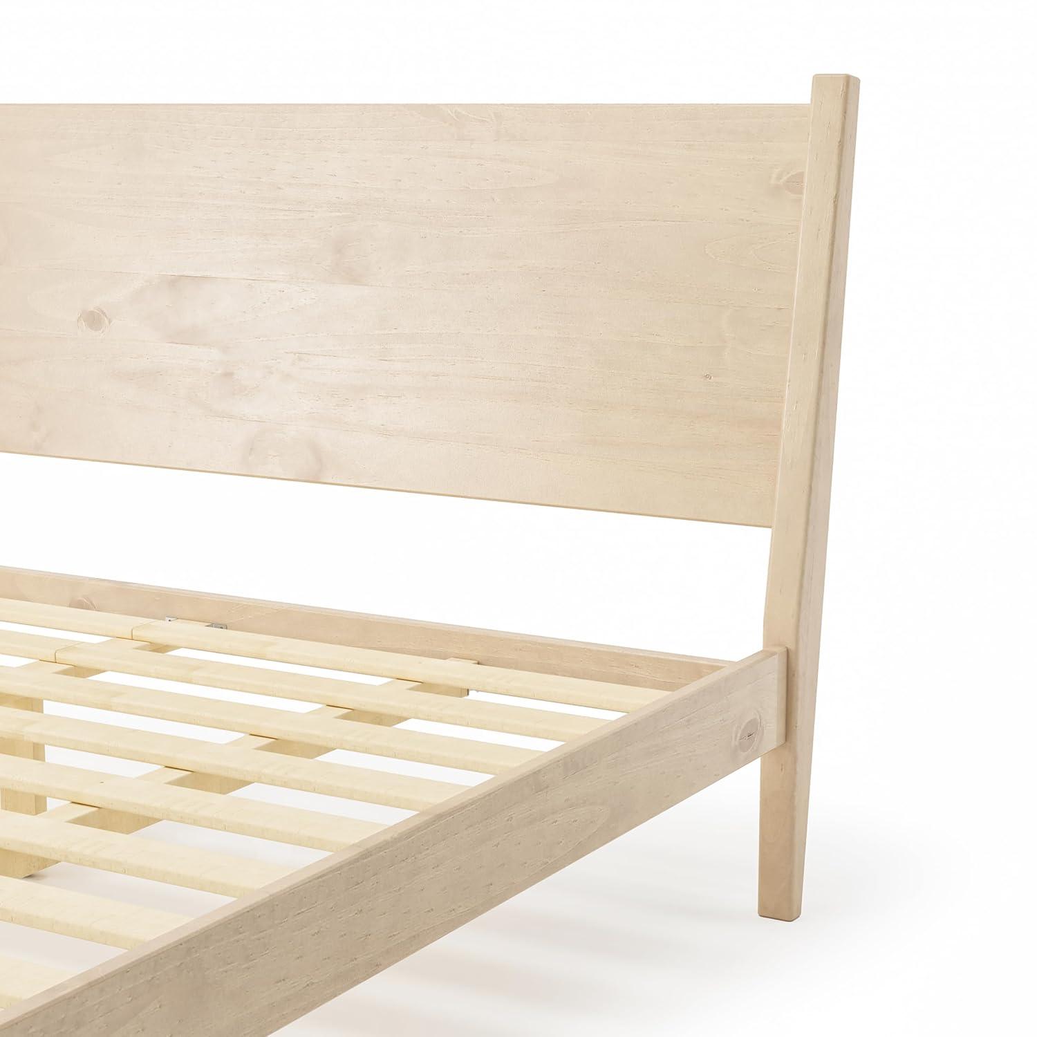 Mid-Century Panel Bed - King Size - Light Oak