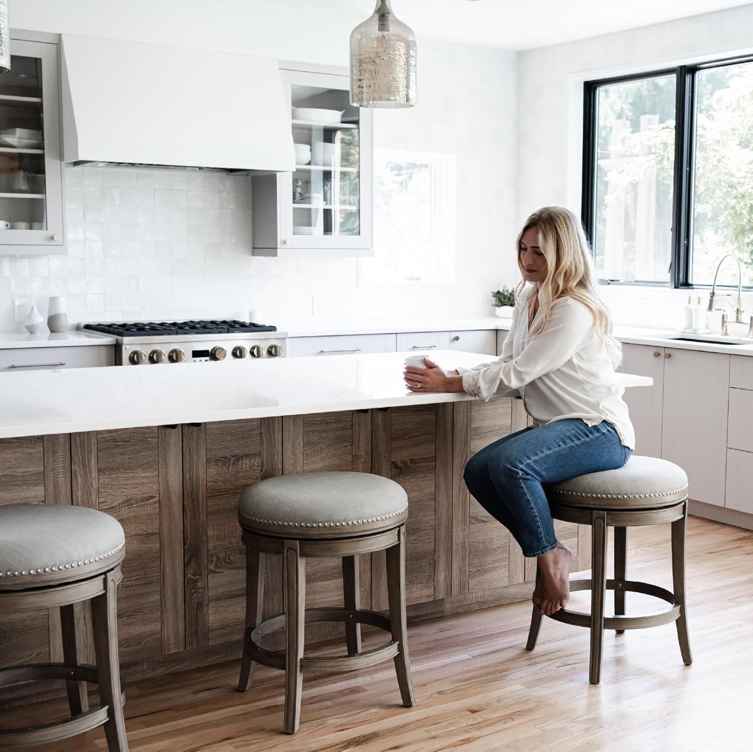 Maven Lane Maven Lane Alexander Stool with Fabric Upholstery