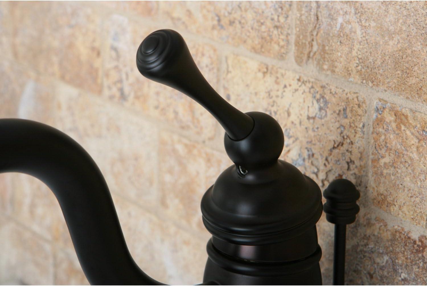 Kingston Brass KB1405BL Victorian Single-Handle Bathroom Faucet with Pop-Up Drain, Oil Rubbed Bronze