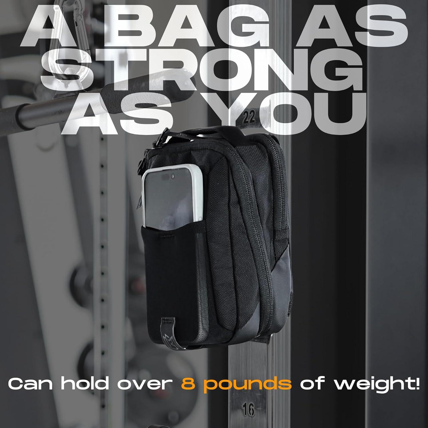 Black Crossbody Bag Sling Chest Bag for Men and Women | Magnetic Gym & Travel Bag for Work, Sports, Keep Items Clean