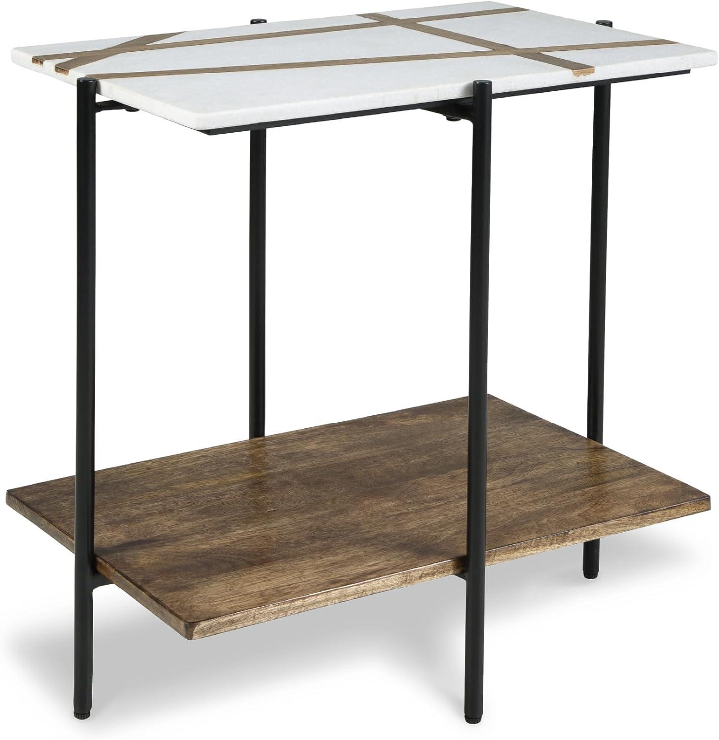 17 Stories Lajoy Marble Top End Table