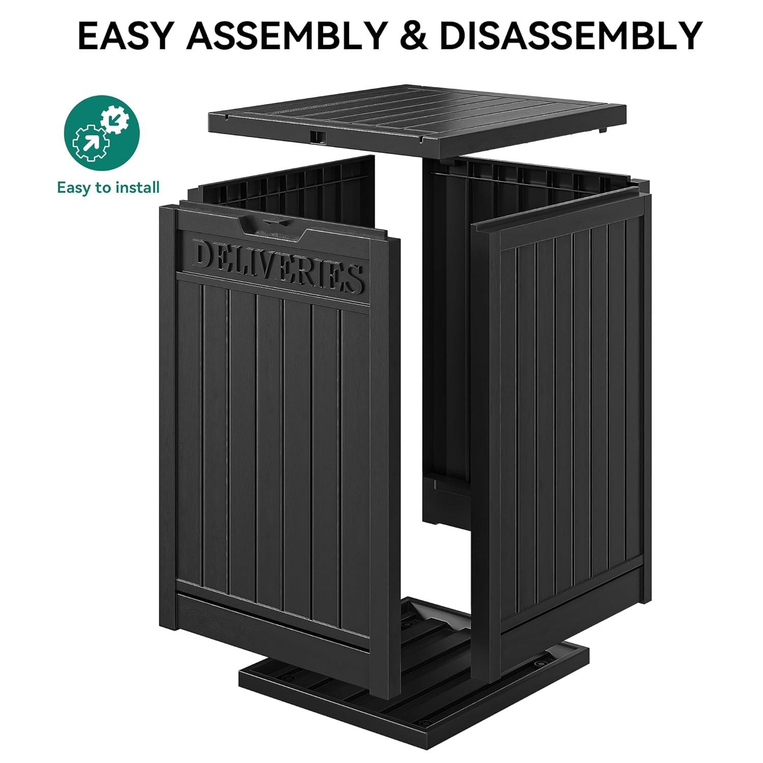 51 Gallon Outdoor Storage Box Delivery Letter Package Parcel Lock Mailbox Resin