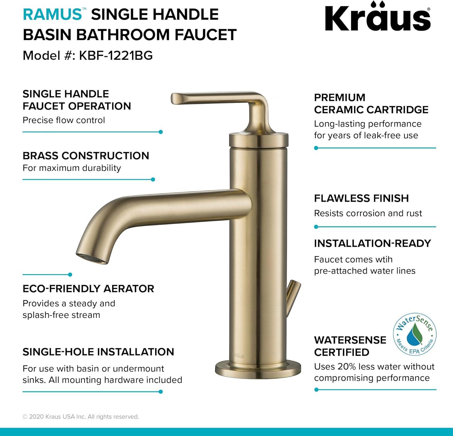 Ramus 7'' Matte Black Stainless Steel Bathroom Sink Faucet