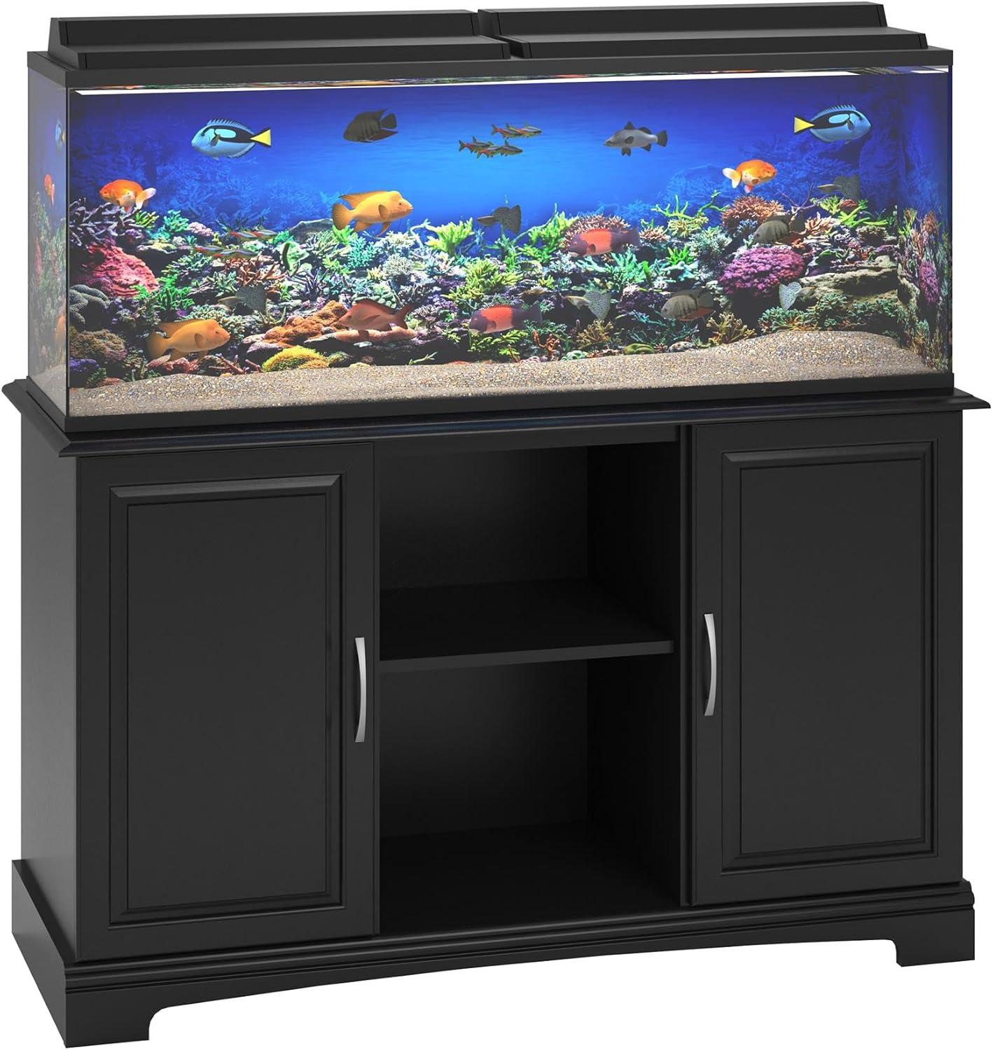 Flipper by Ollie & Hutch Harbor 50 - 75 Gallon Aquarium or Terrarium Tank Stand, Black