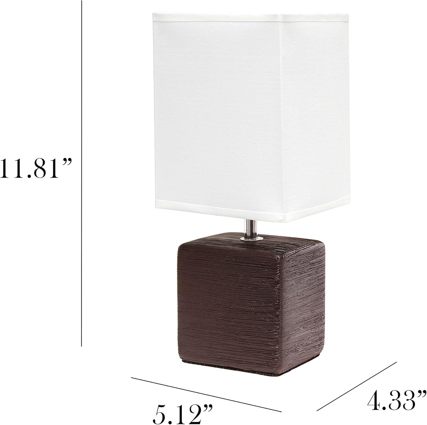 Petite Faux Stone Table Lamp with Fabric Shade - Simple Designs