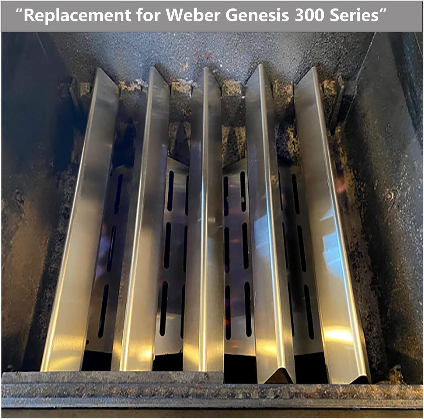 62752 7620 7622 Grill Replacement Parts for Weber Genesis E310 E320 E330 S310 S320 S330 EP310 EP320 EP330, 17.5" Flavorizer Bars, 19.5" Burner, 13 1/4" Heat Deflectors