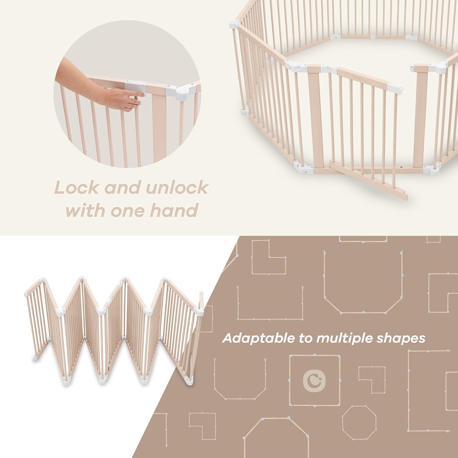 Comfy Cubs Baby Playpen & Baby Gate for Toddler and Babies