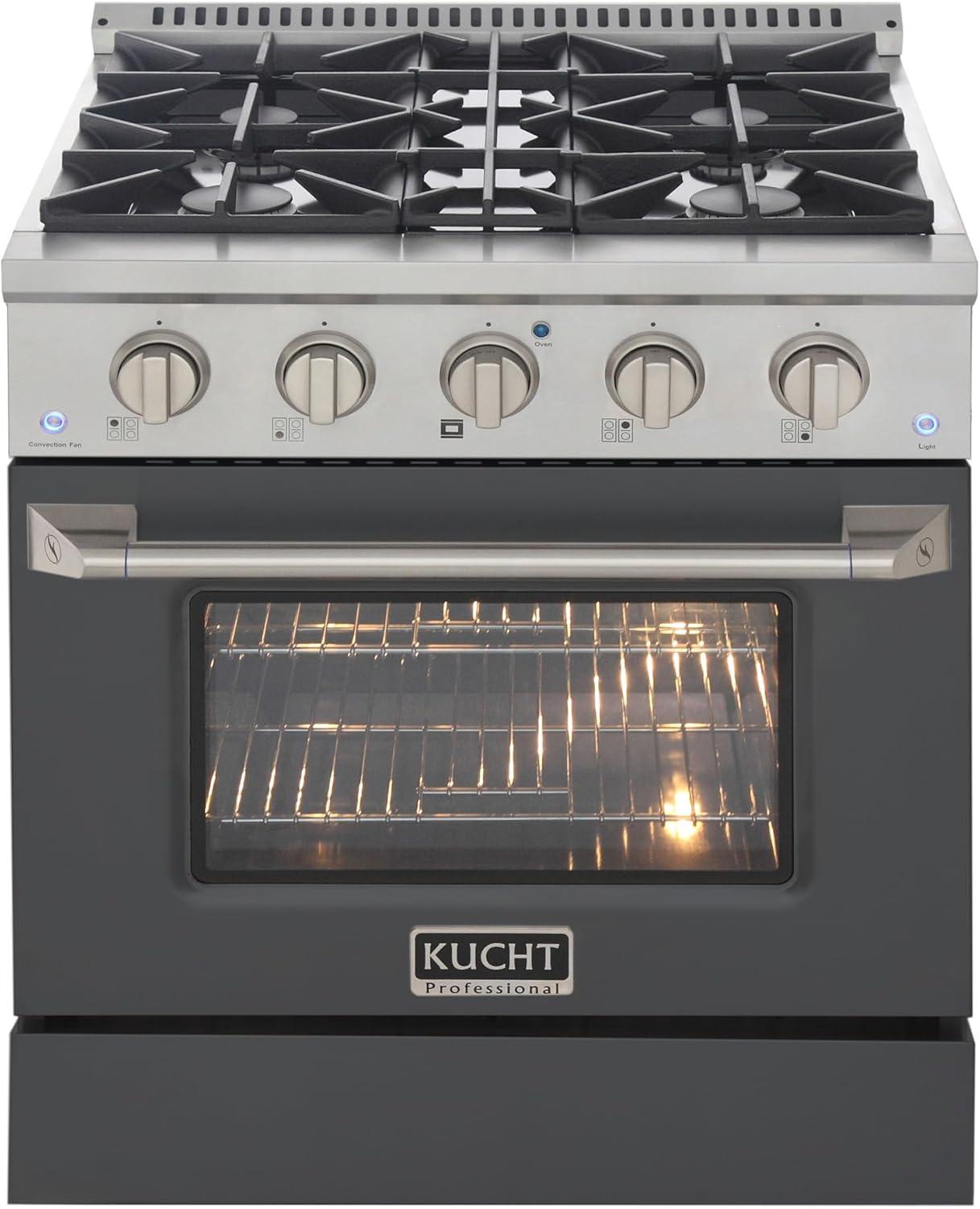 30 in. 4.2 cu. ft. Natural Gas Range with Convection Oven in Cement Gray