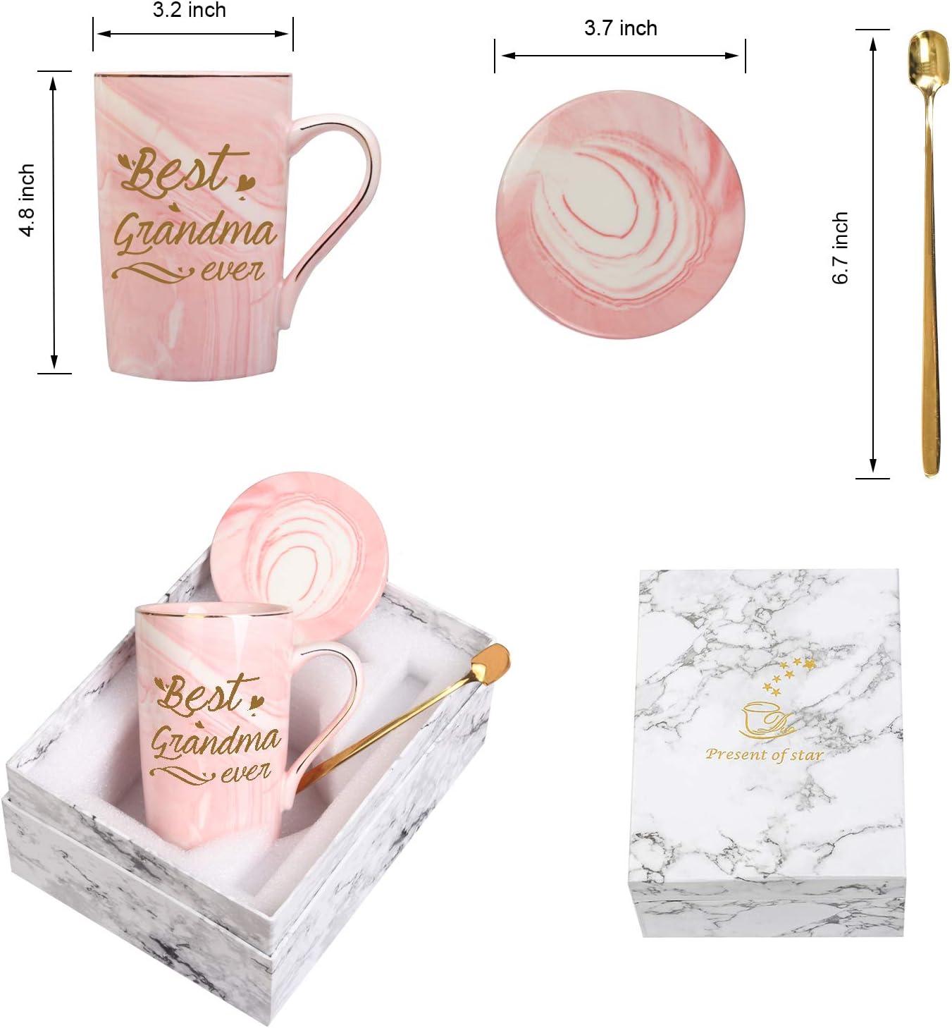 Best Nana Ever Pink Ceramic Mug with Spoon and Coaster