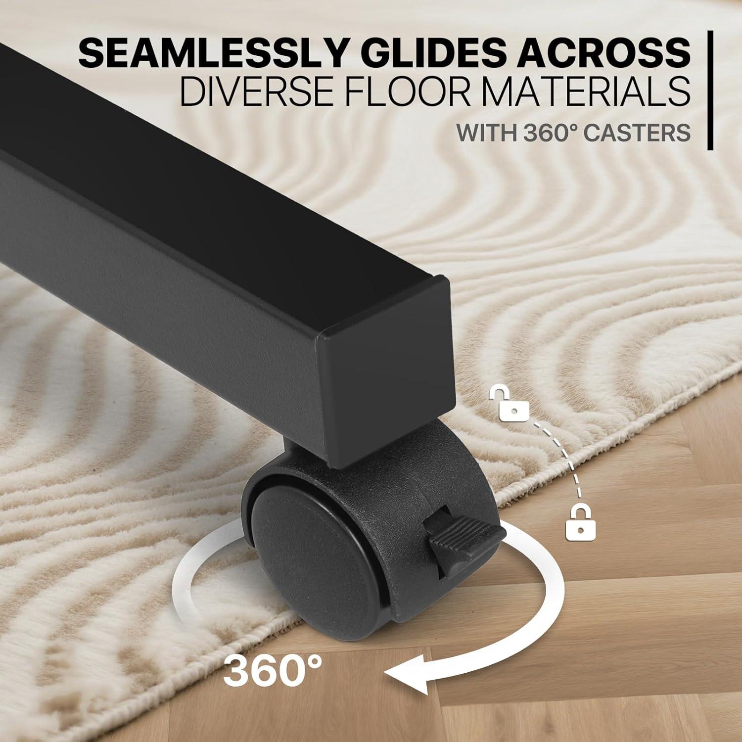 Inbox Zero Oziel Mobile Computer Desk, Adjustable Height Laptop Standing Desk with Tilting Tabletop and Monitor Shelf