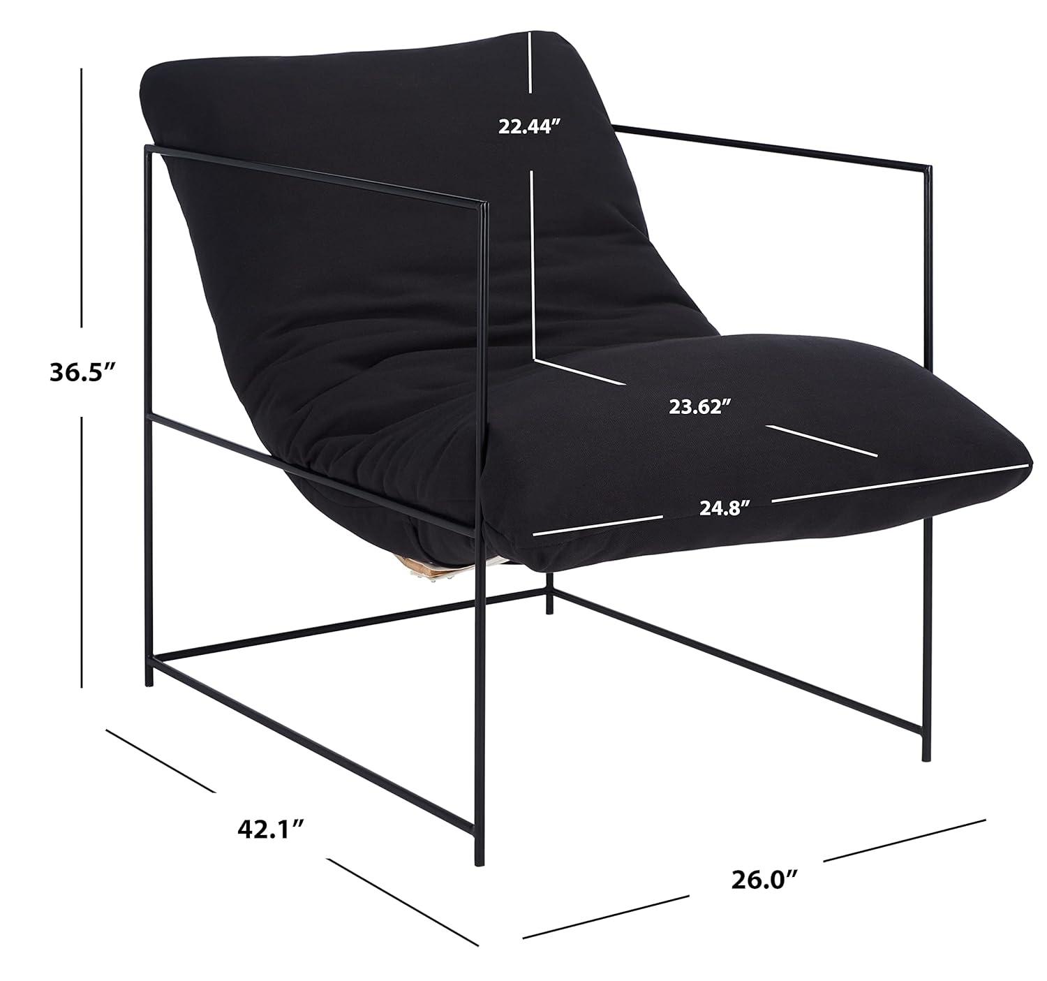 Portland Pillow Top Accent Chair - ACH4511 - Black/Black - Safavieh
