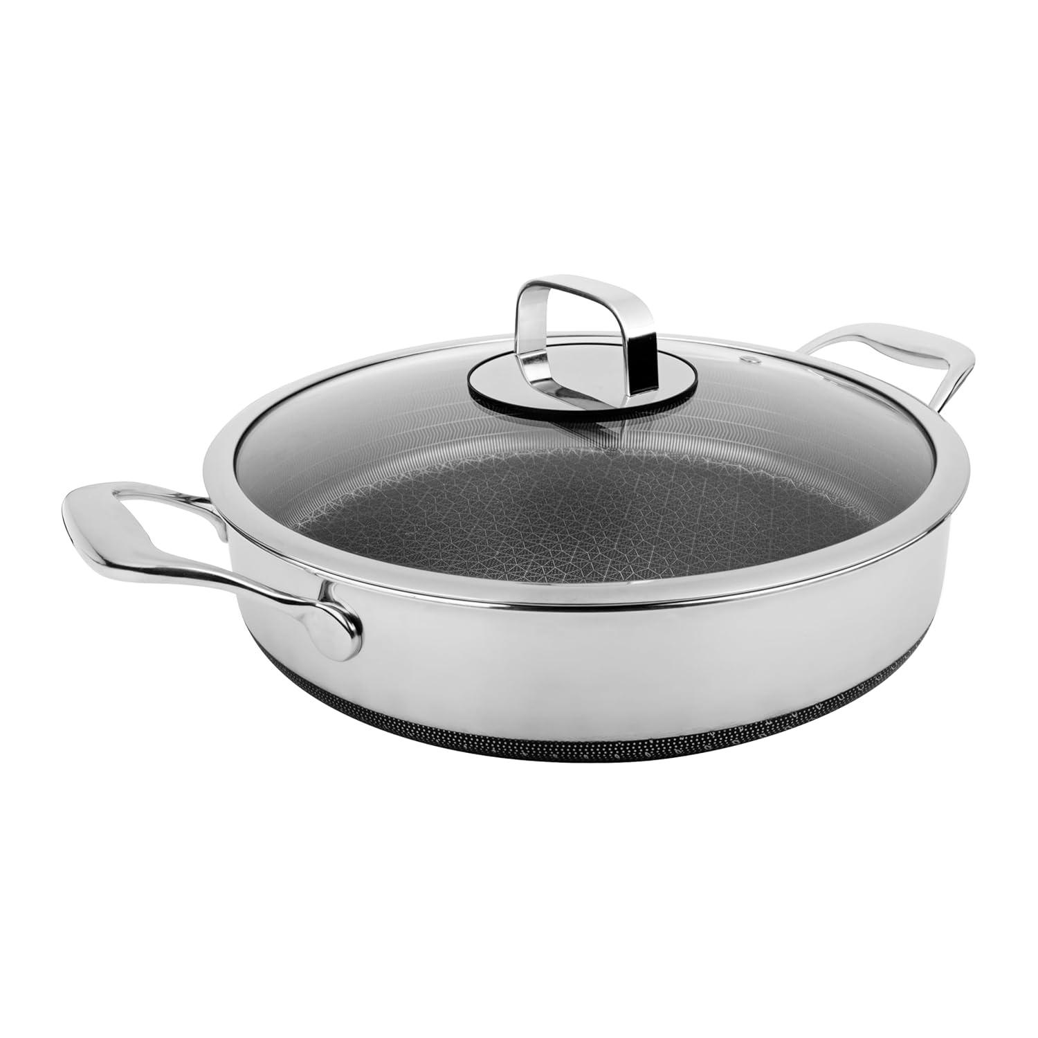 Livwell Livwell DiamondClad 14-inch Hybrid Nonstick Stainless Steel Everything Fry Pan Skillet with Tempered Glass Lid
