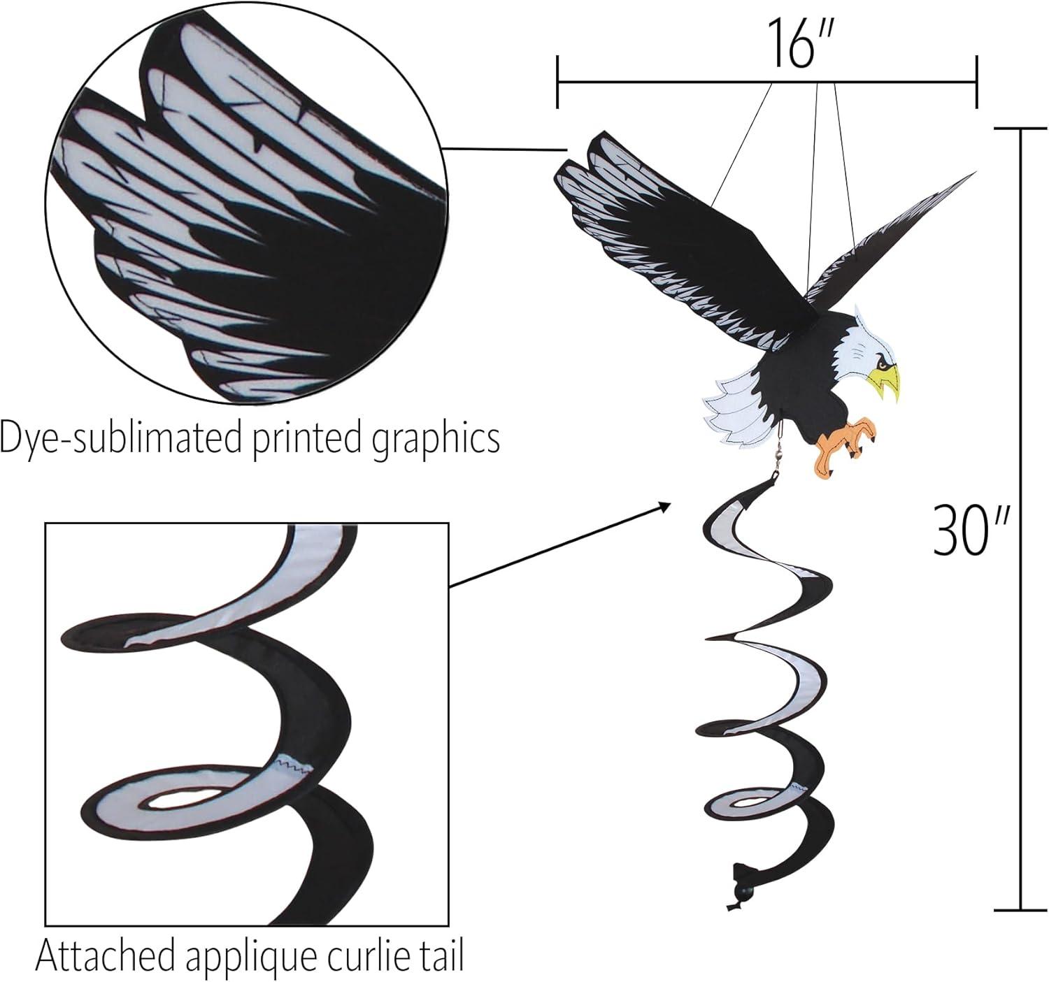 In the Breeze 4286 - Eagle Twister Wind Spinner - Divertida Decoración Patriótica para Exteriores