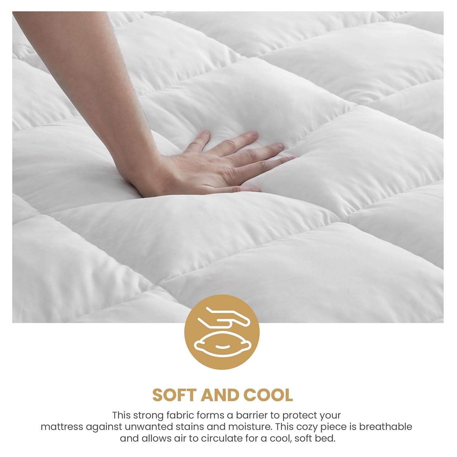 Superior Down Alternative 2-inch Mattress Topper, Twin XL, White
