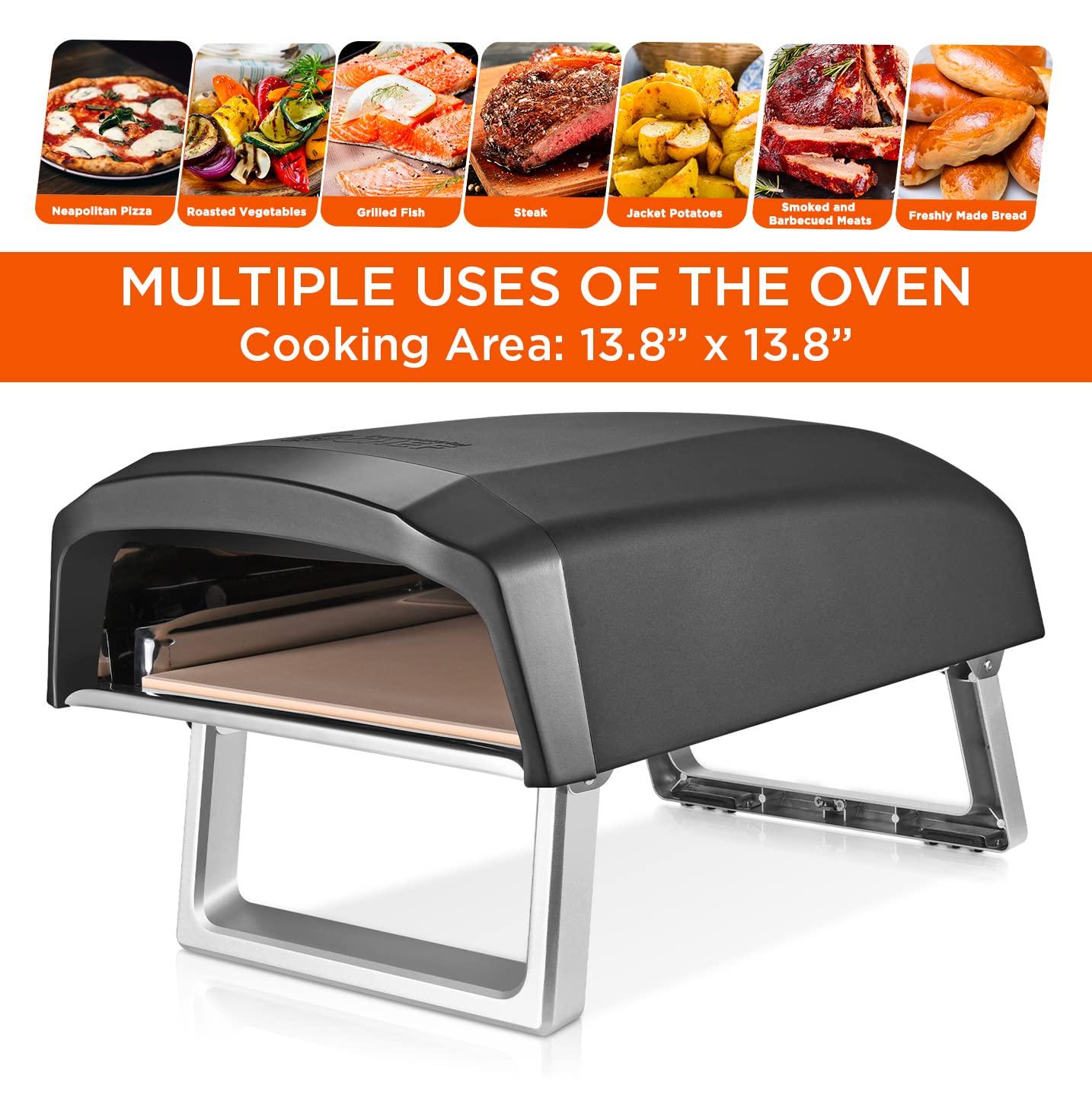 Commercial Chef Commercial Chef Countertop Propane Pizza Oven with Dual Burners