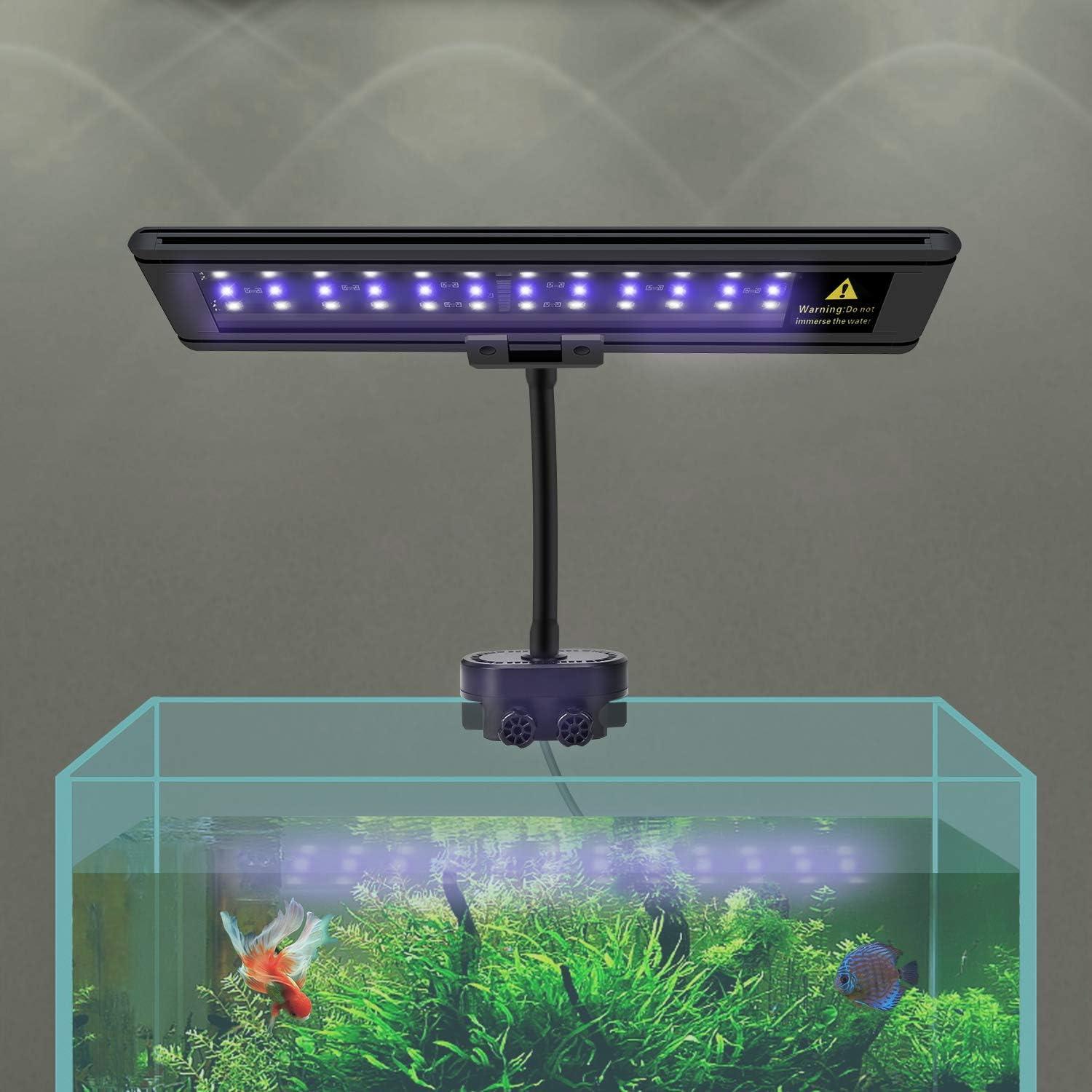 IREENUO Aquarium LED Light, Full Spectrum Fish Tank Clip on Light with Remote, Color Changing Lighting for Reef Coral Aquatic Plants and Fish Keeping (20W（23.6inch)