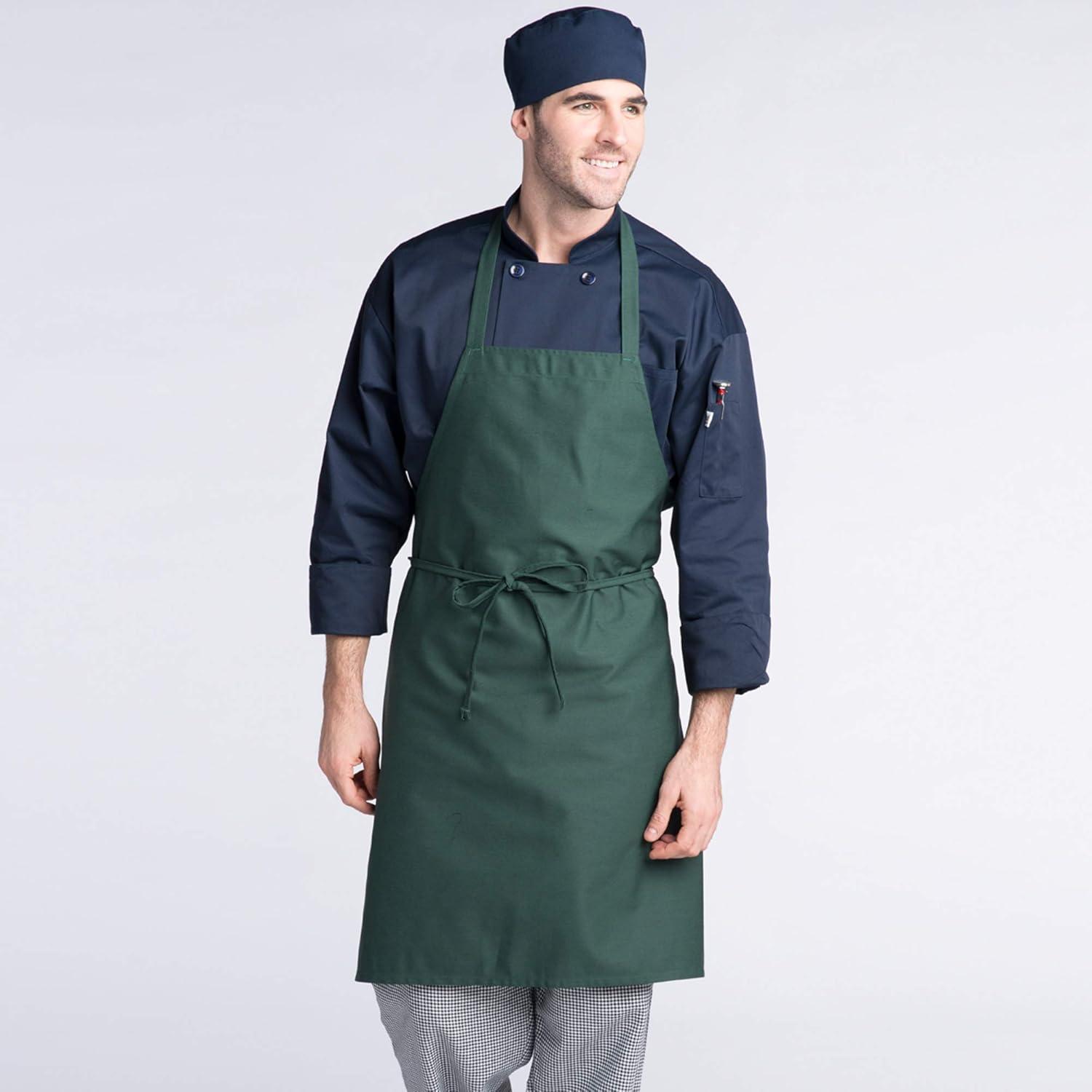 Classic Brown Unisex Cotton Bib Apron with Long Ties