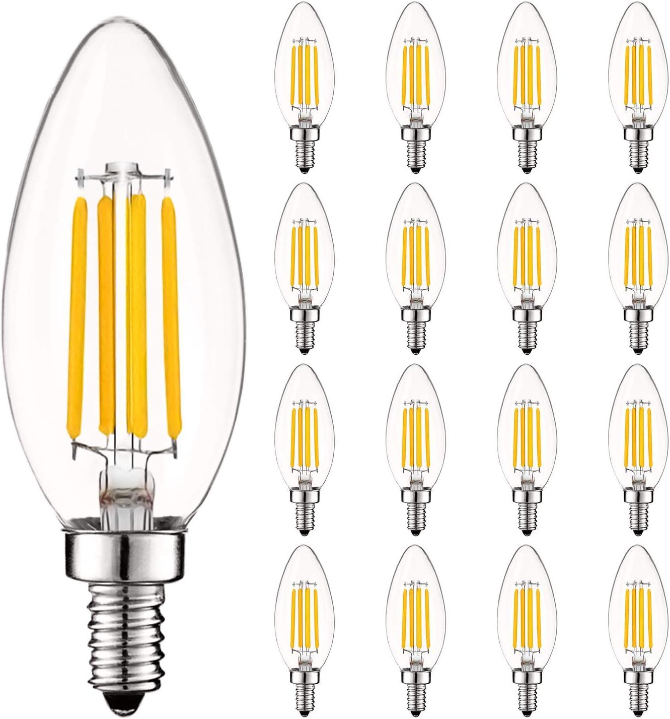 5 Watt (40 Watt Equivalent), B11 LED, Dimmable Light Bulb, E12/Candelabra Base