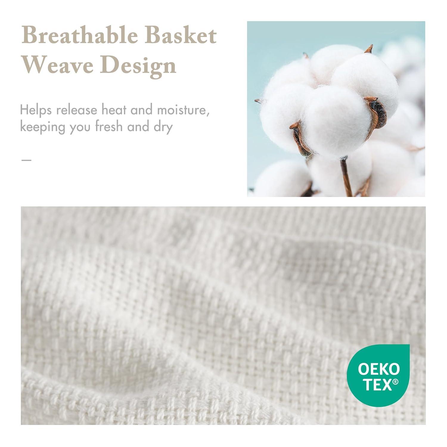 Madison Park Freshspun Basketweave Cotton Blanket