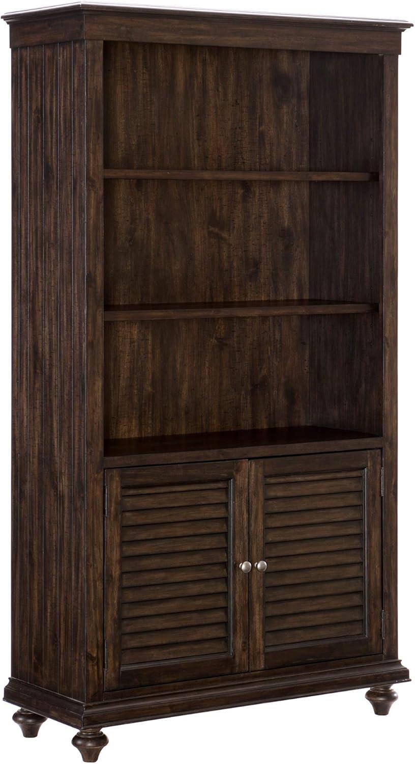 Driftwood Charcoal Acacia Wood 44" Traditional Bookcase