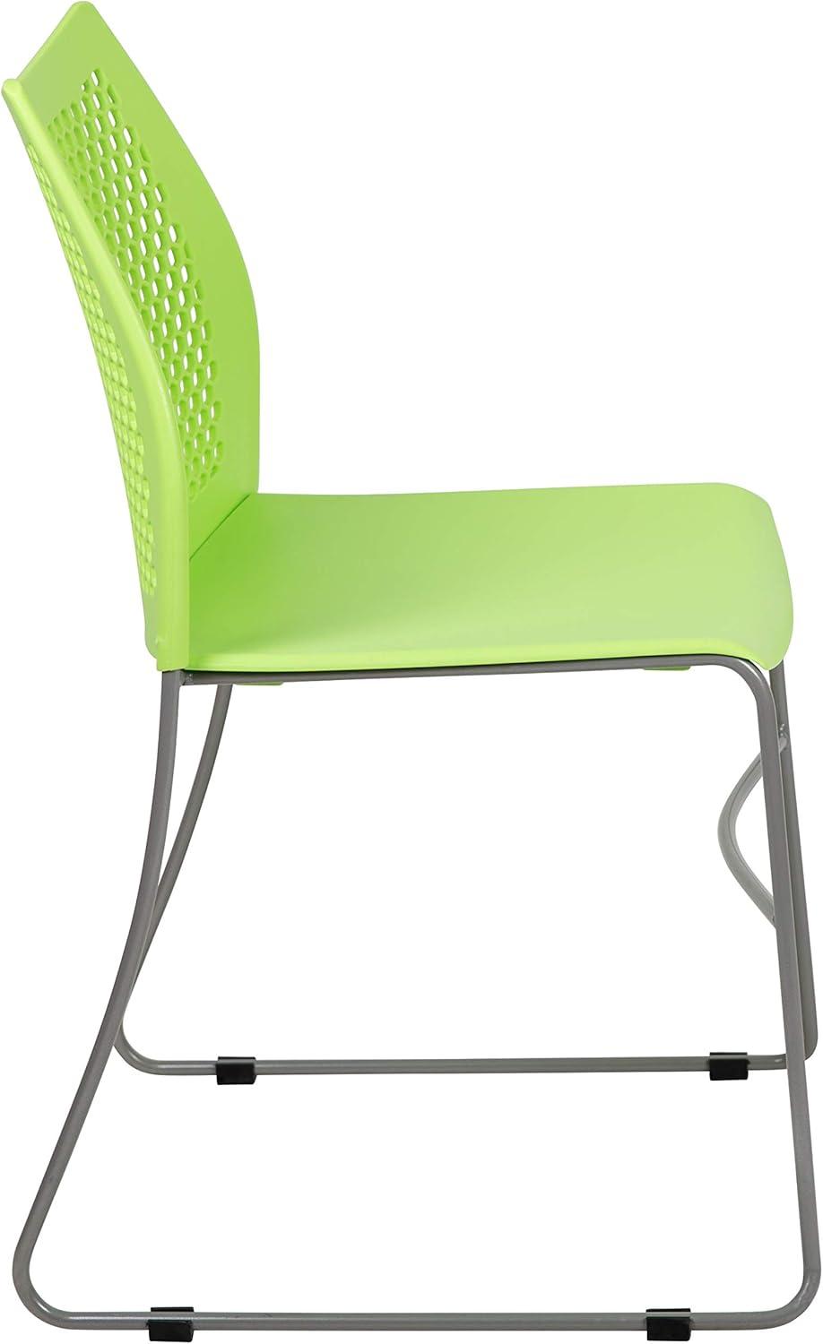 Emma and Oliver Home and Office Sled Base Stack Chair with Air-Vent Back - Guest Chair