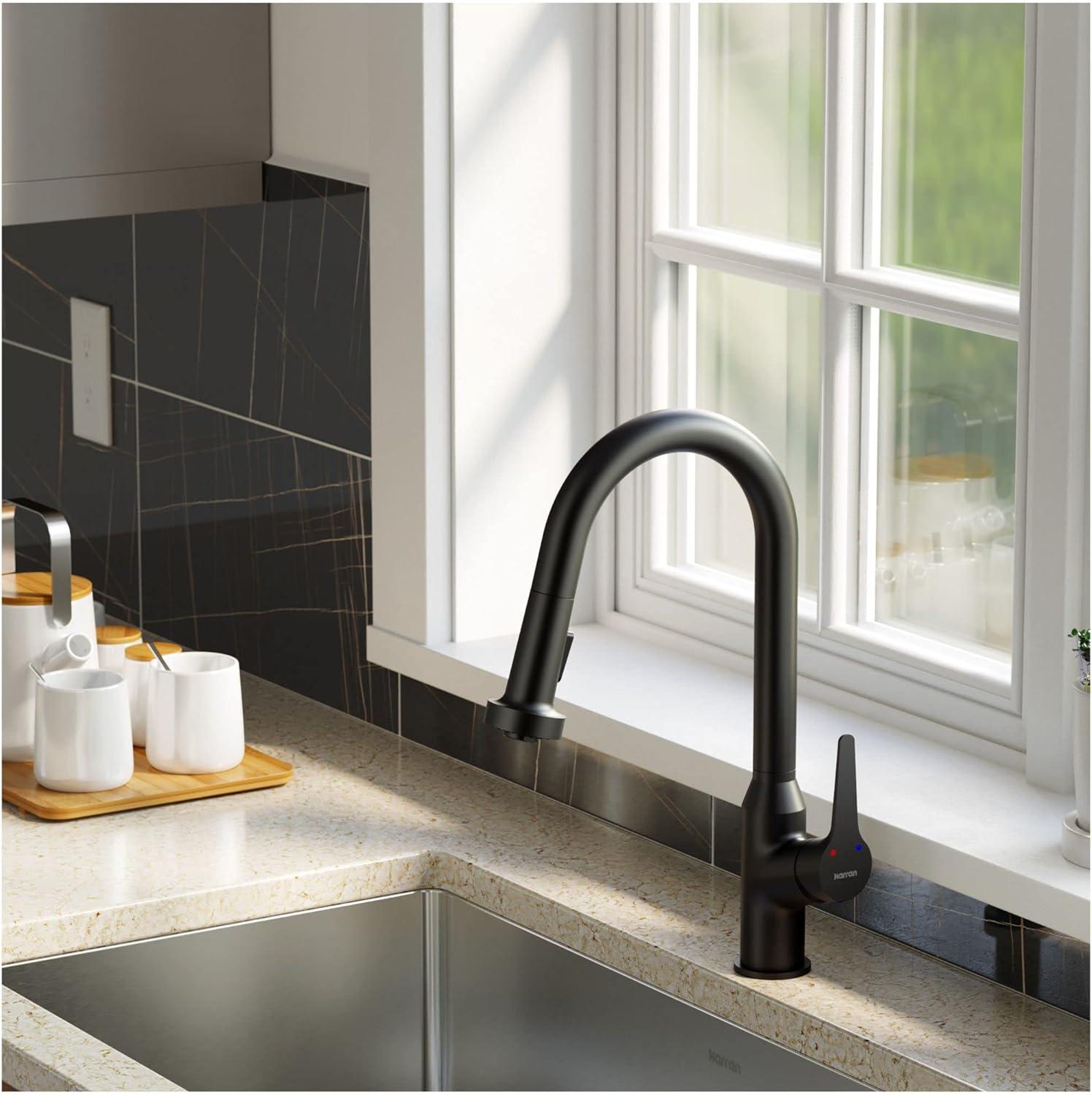 Karran Karran Scottsdale Single Handle Pull Down Sprayer Kitchen Faucet KKF250SS