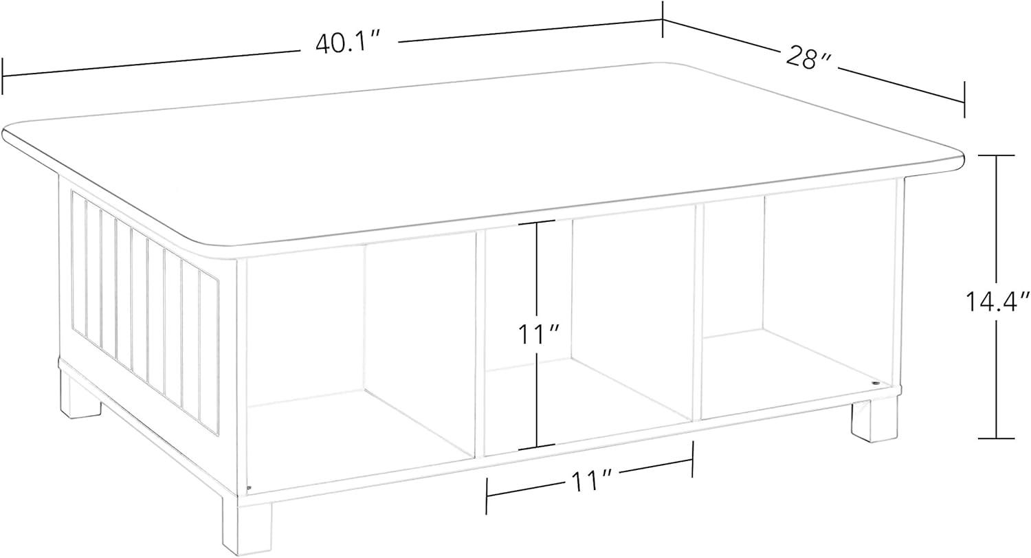 Kids' 6 Cubby Storage Activity Table - RiverRidge Home