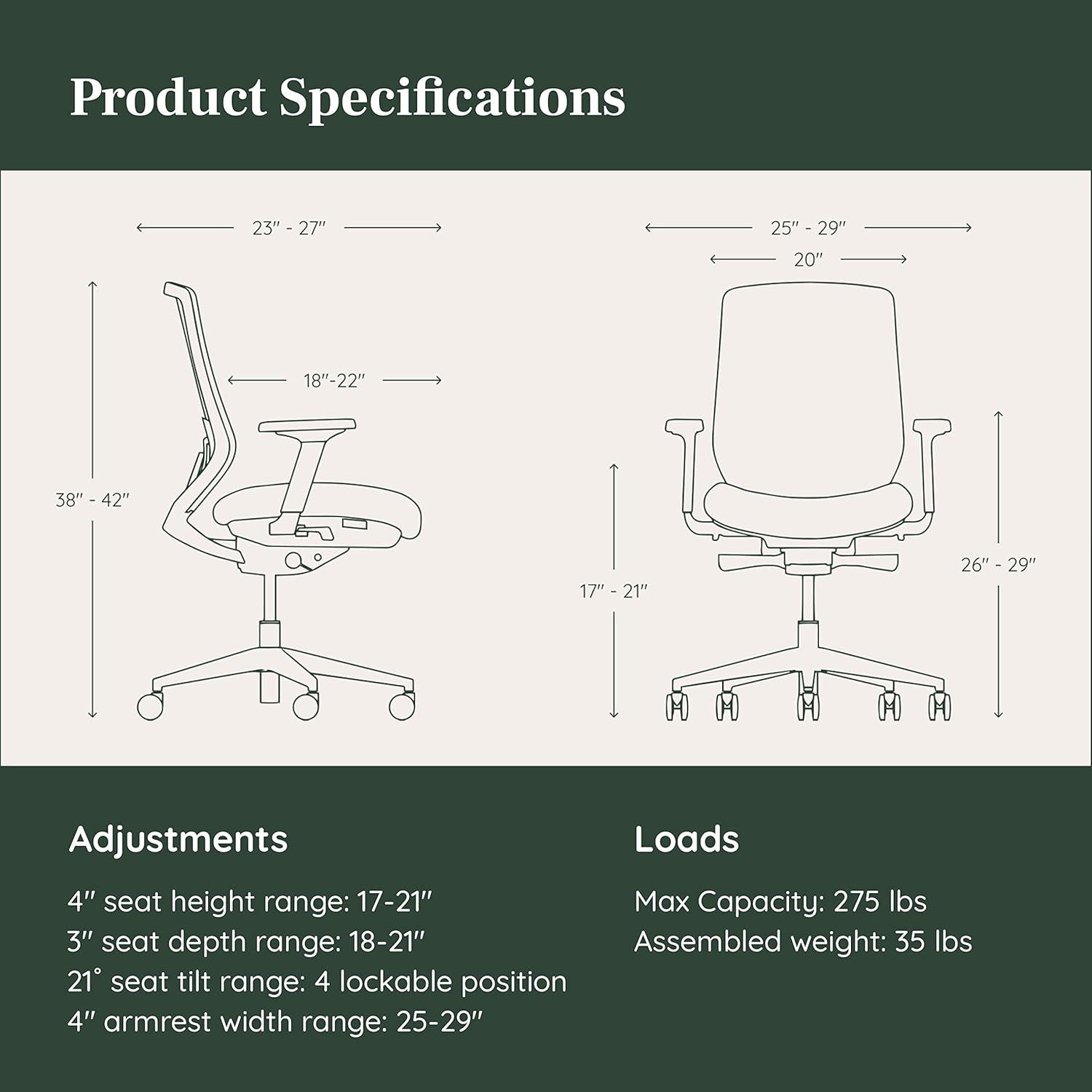 Pebble and White Mesh Ergonomic Swivel Task Chair