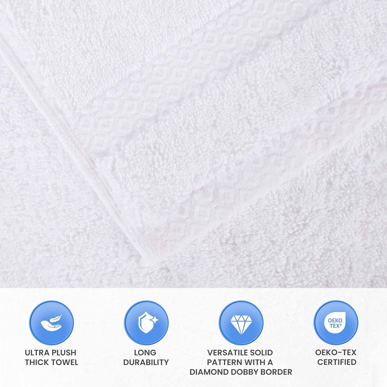 Superior Niles Egypt Produced Giza Cotton 3 Piece Towel Set, White