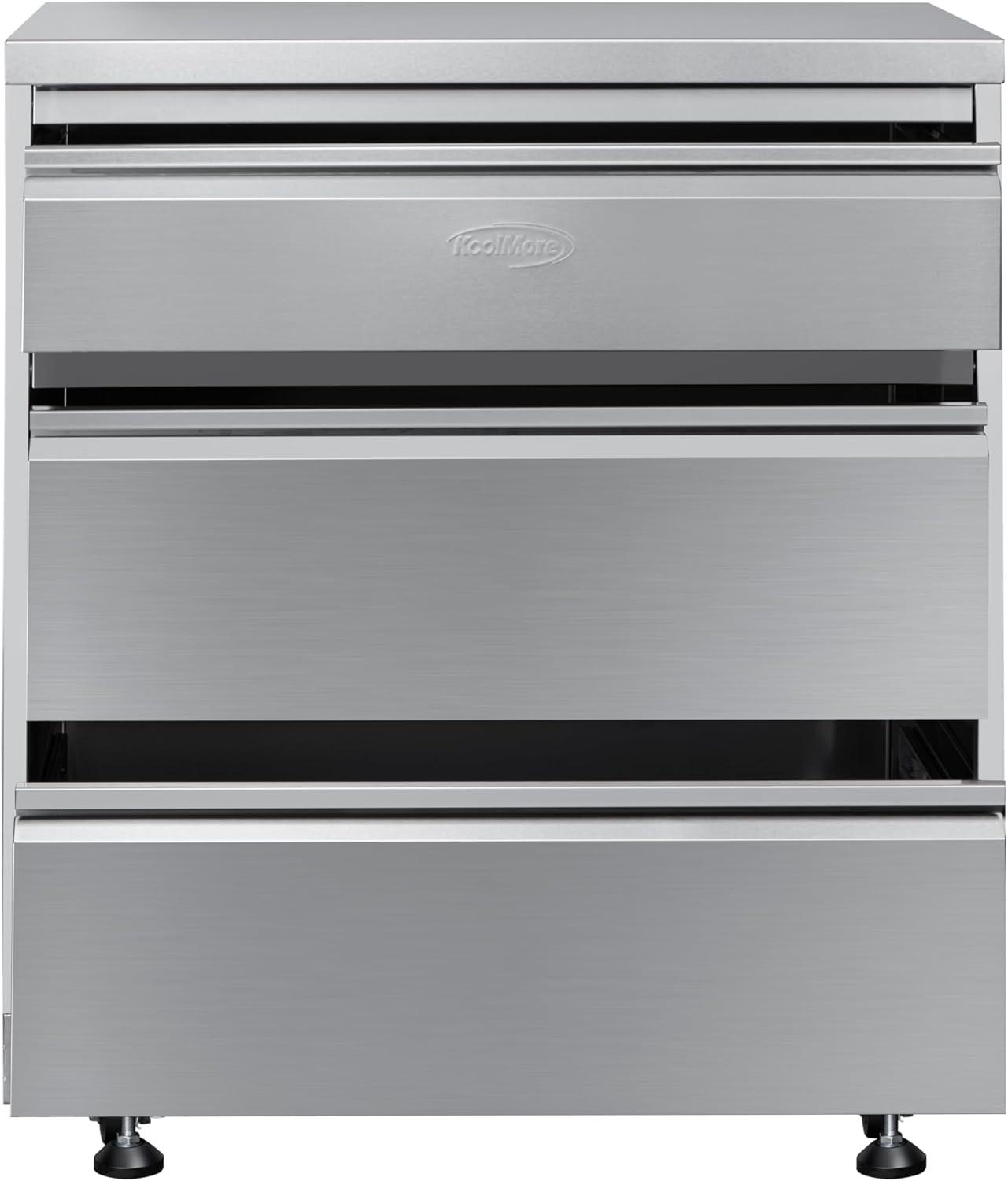 32 in. Stainless-Steel Outdoor Kitchen Cabinet with Three Drawers (KM-OKS-CAB3)