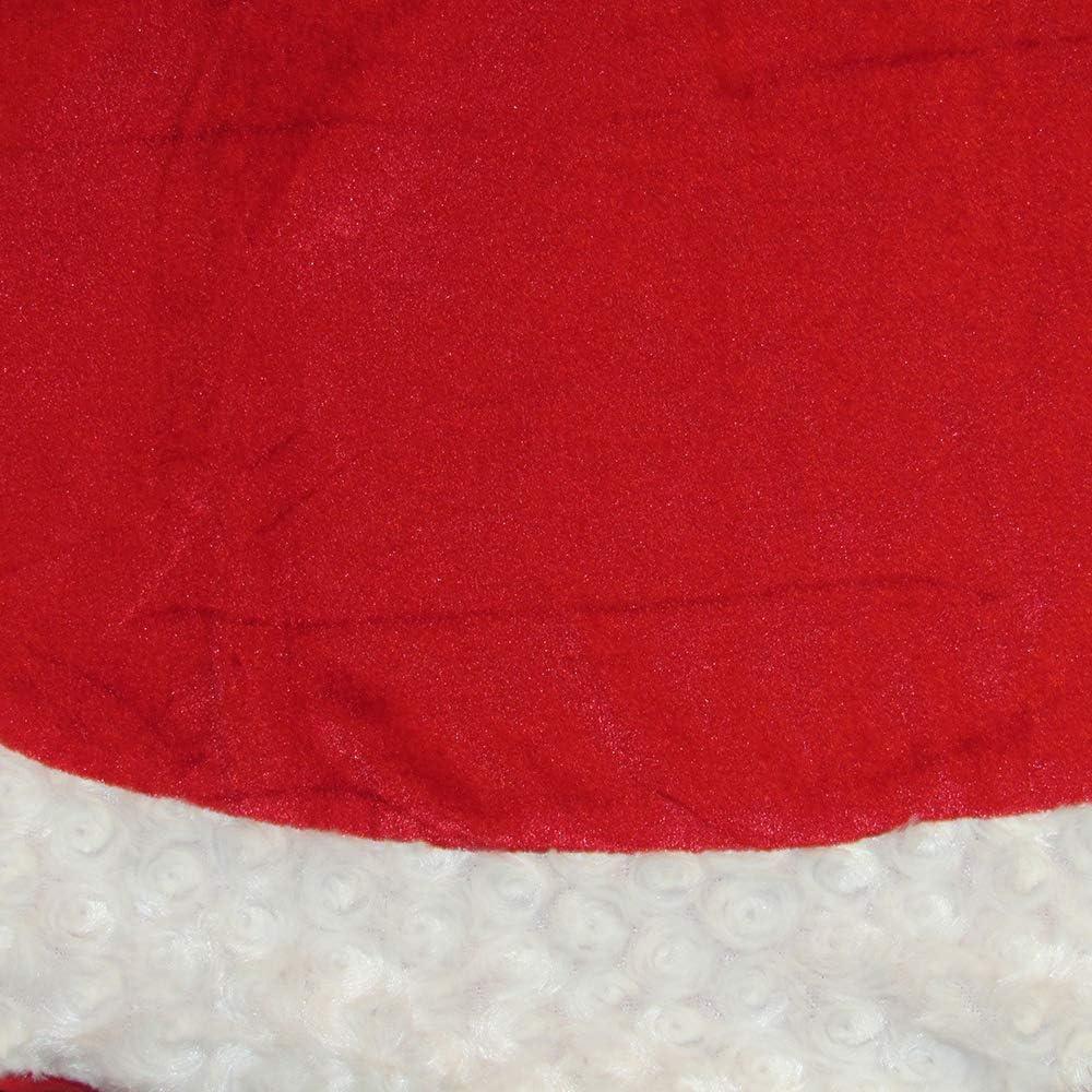 Kurt Adler 44.5" Red Velvet Tree skirt with White Trim