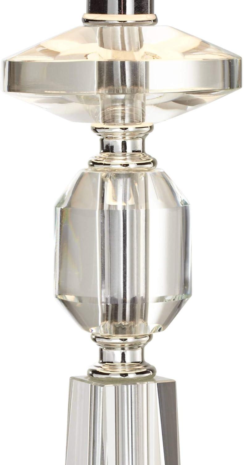 Vienna Full Spectrum Aline 26 1/2" Tall Traditional Table Lamp Clear Crystal Single Gray Shade Living Room Bedroom Bedside Nightstand House Office