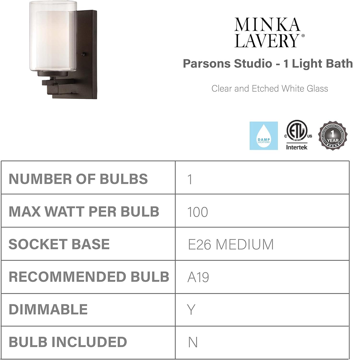 Minka Lavery Industrial Wall Light Sconce Smoked Iron Hardwired 4 1/2" Fixture Clear Outer Etched White Inner Shade for Bedroom