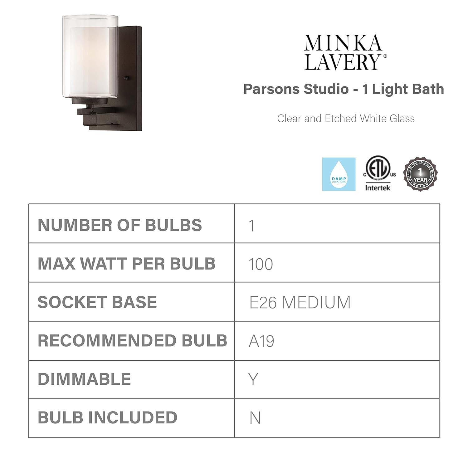 Minka Lavery Industrial Wall Light Sconce Smoked Iron Hardwired 4 1/2" Fixture Clear Outer Etched White Inner Shade for Bedroom