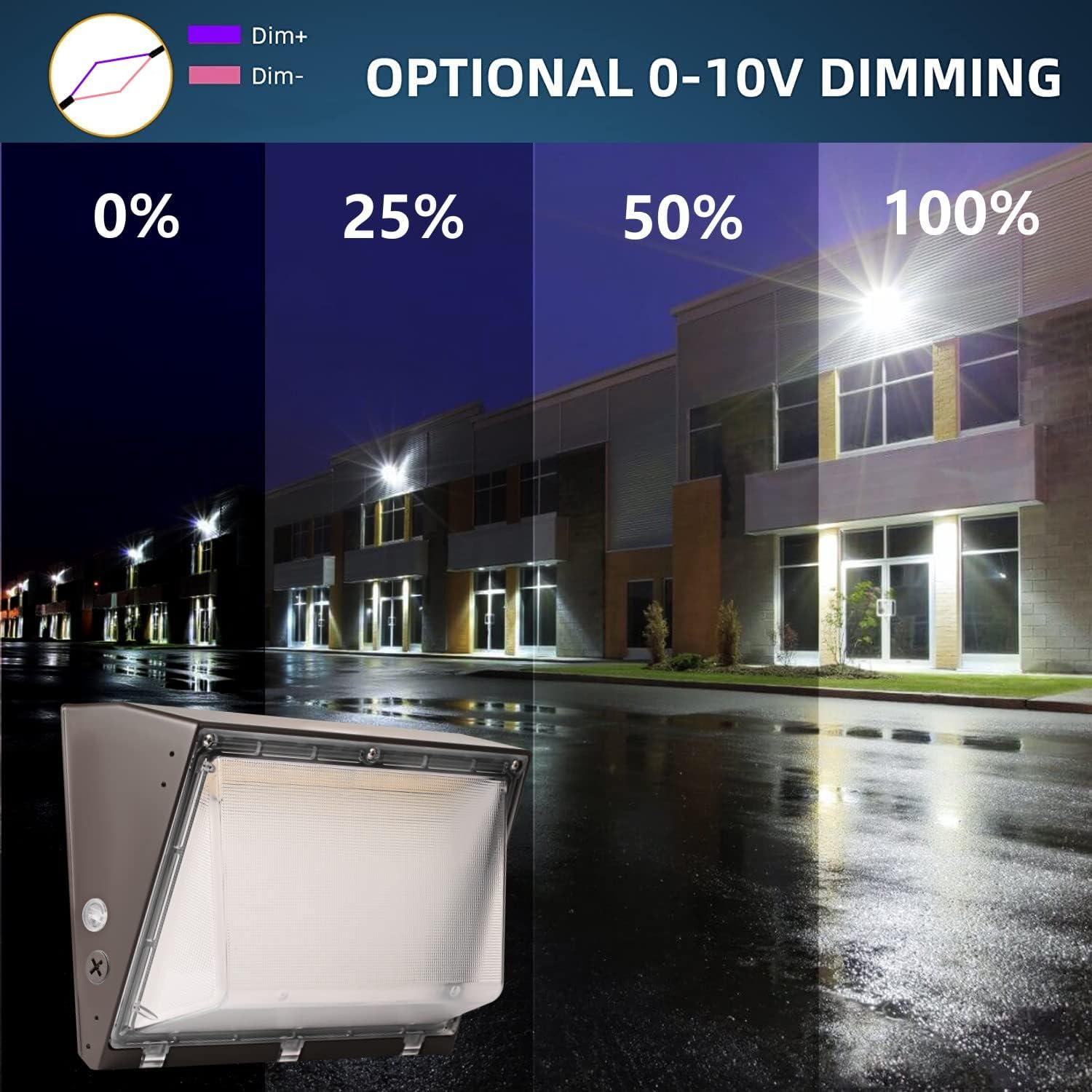 120W Dimmable LED Wall Pack Light with Aluminum Housing