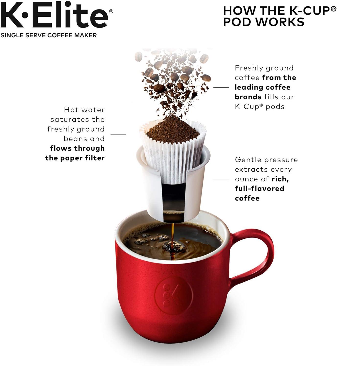 Keurig K-Elite Single-Serve K-Cup Pod Coffee Maker with Iced Coffee Setting and Strength Control