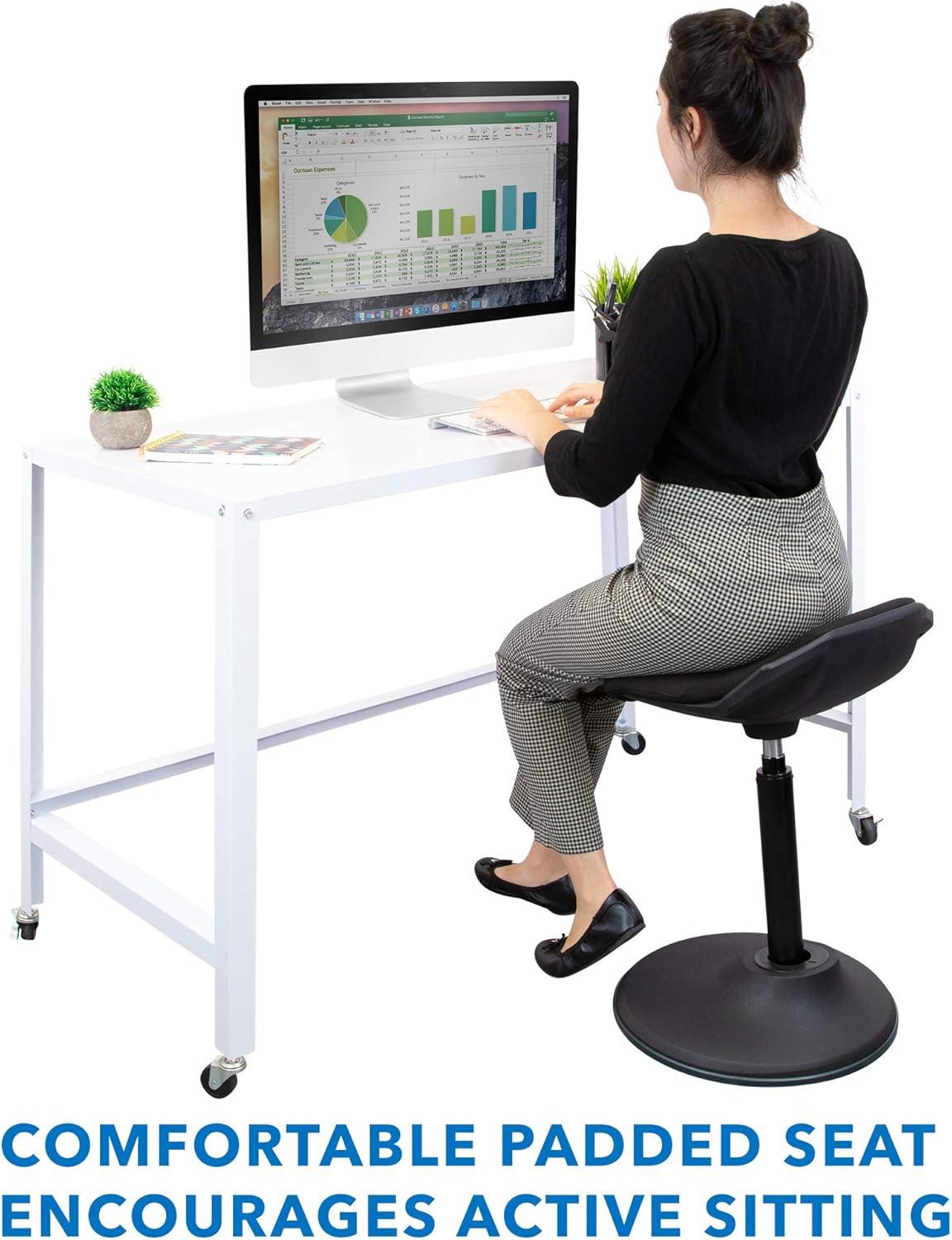 Mount-It! Height Adjustable Ergonomic Sit Stand Stool, Leaning Chair for Standing Desk, 360 Degree