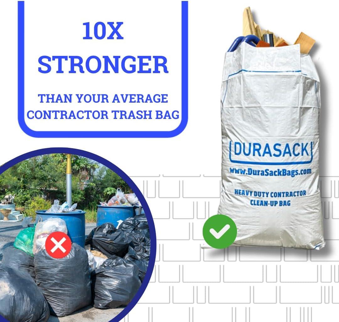DURASACK® Woven Contractor Clean-Up Bags, Heavy Duty, 30" x 45", 40 Gallon, 20 Count
