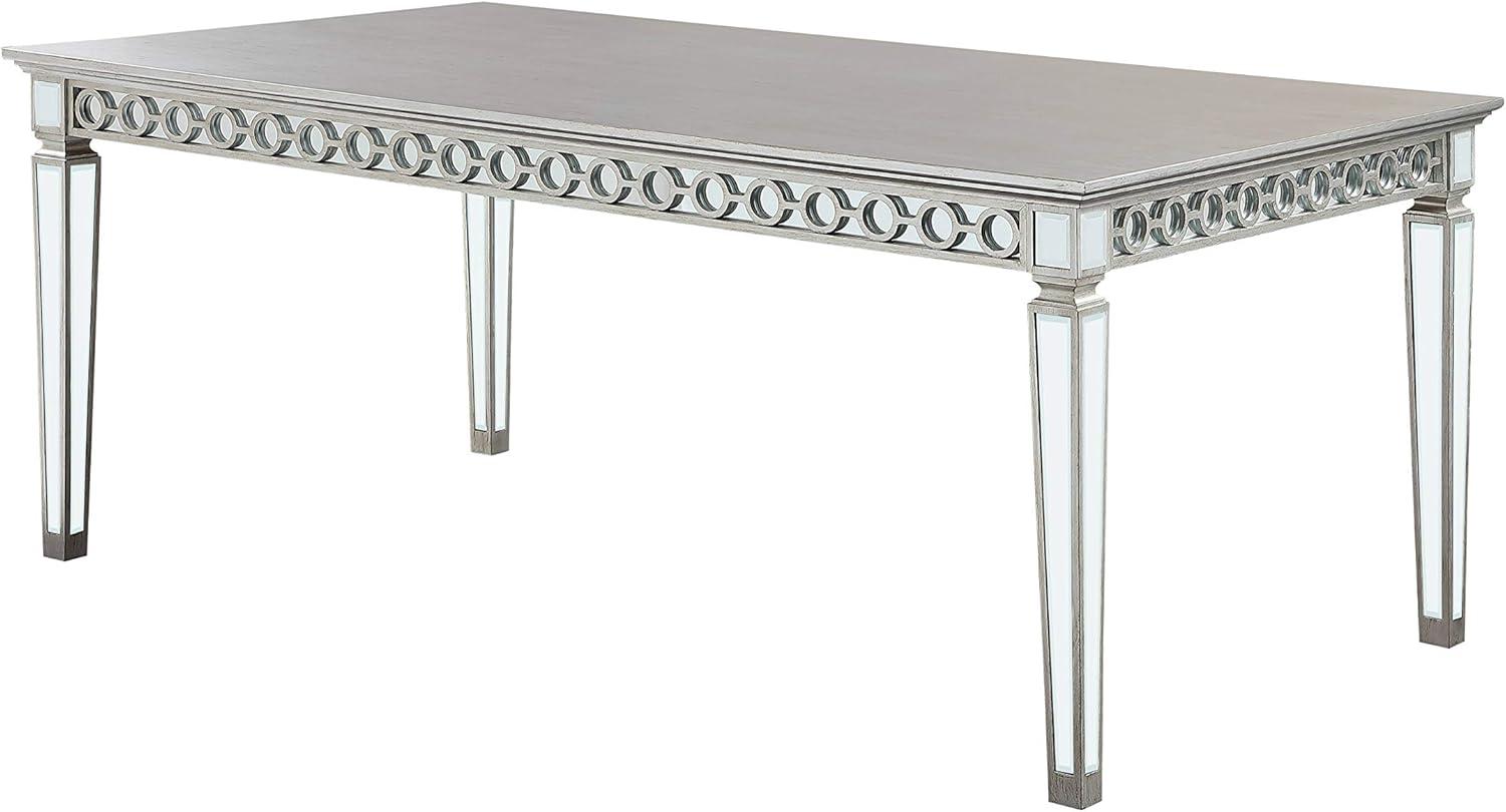 Varian Mirrored & Antique Platinum Extendable Dining Table