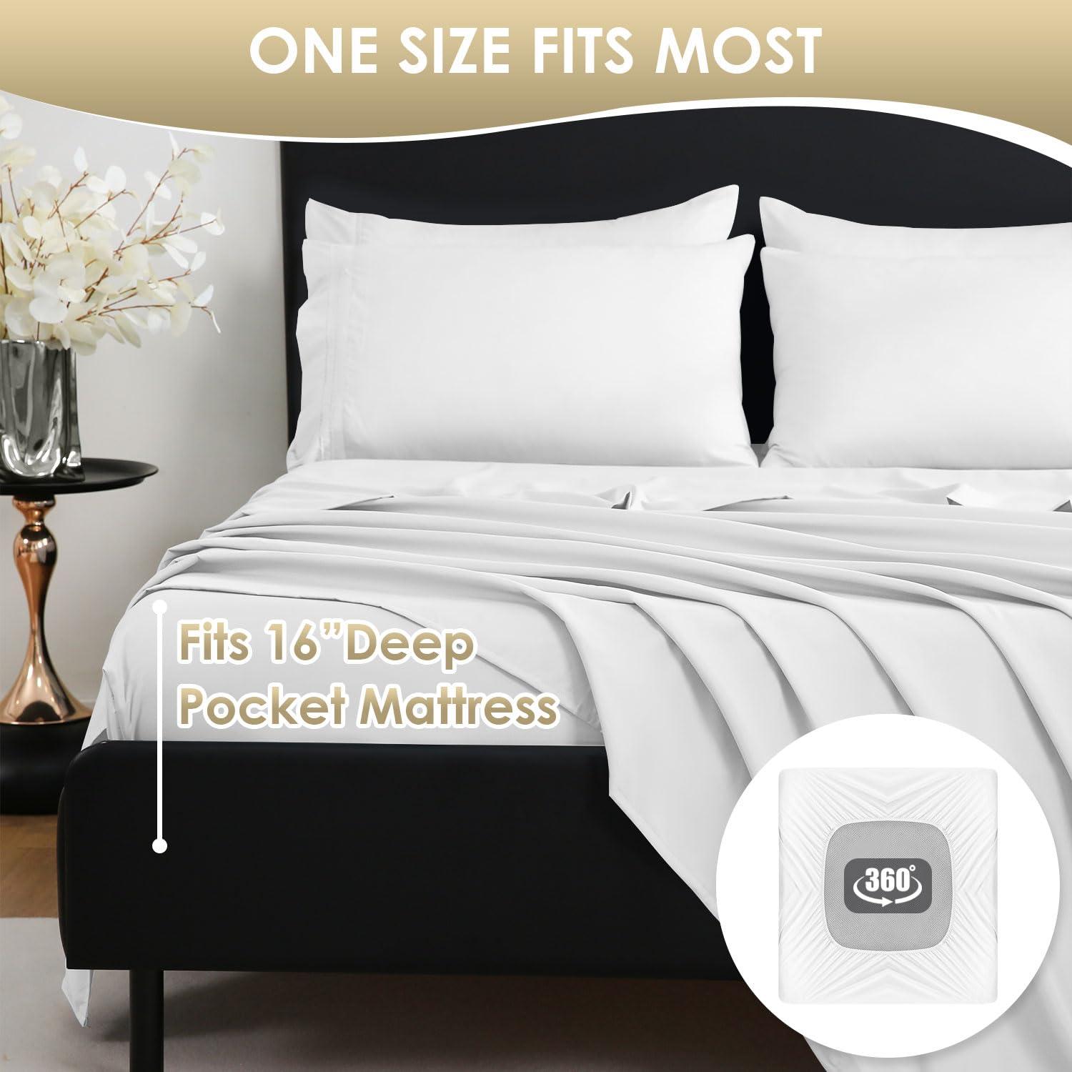 Modern Threads Modern Threads 6-Piece Bed Sheet Set, Deep Pocket, Ultra Soft Microfiber, Cool & Breathable