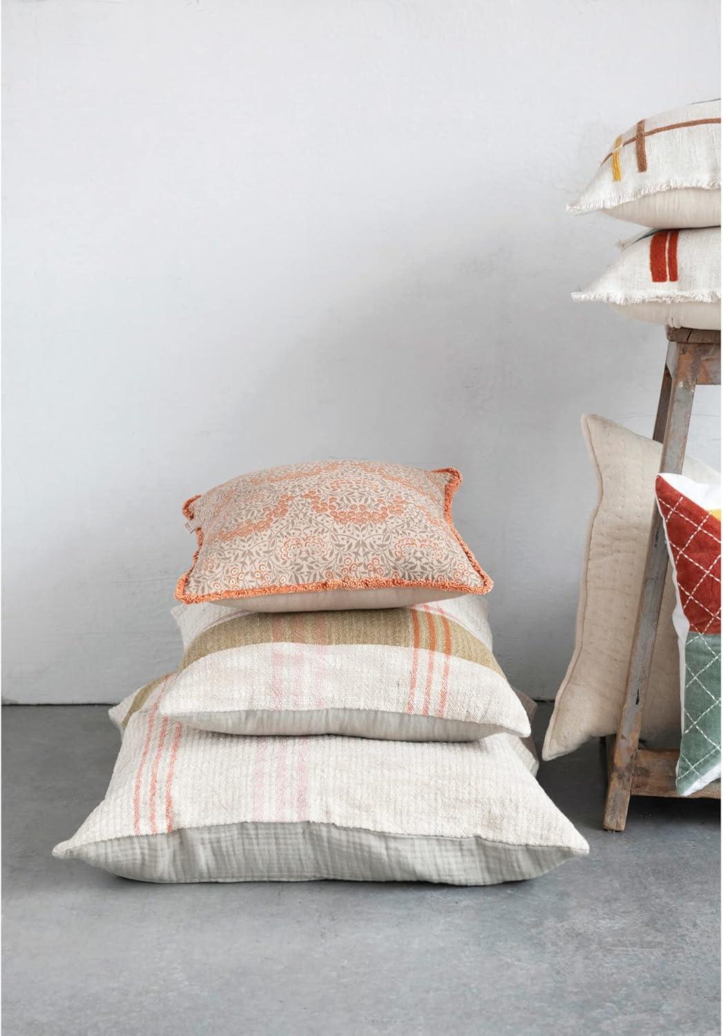 Creative Co-Op Woven Cotton and Linen Plaid Pillow