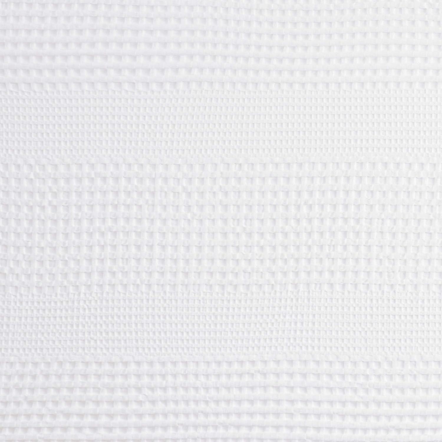 White Waffle Weave Cotton Shower Curtain