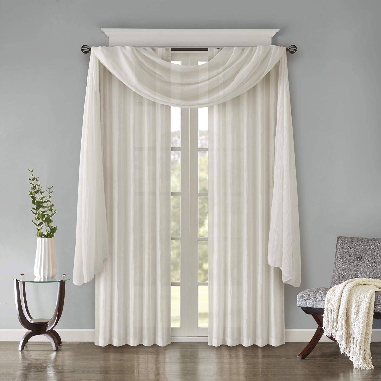 Madison Park Harper Solid Crushed Curtain Panel Pair (Set of 2)