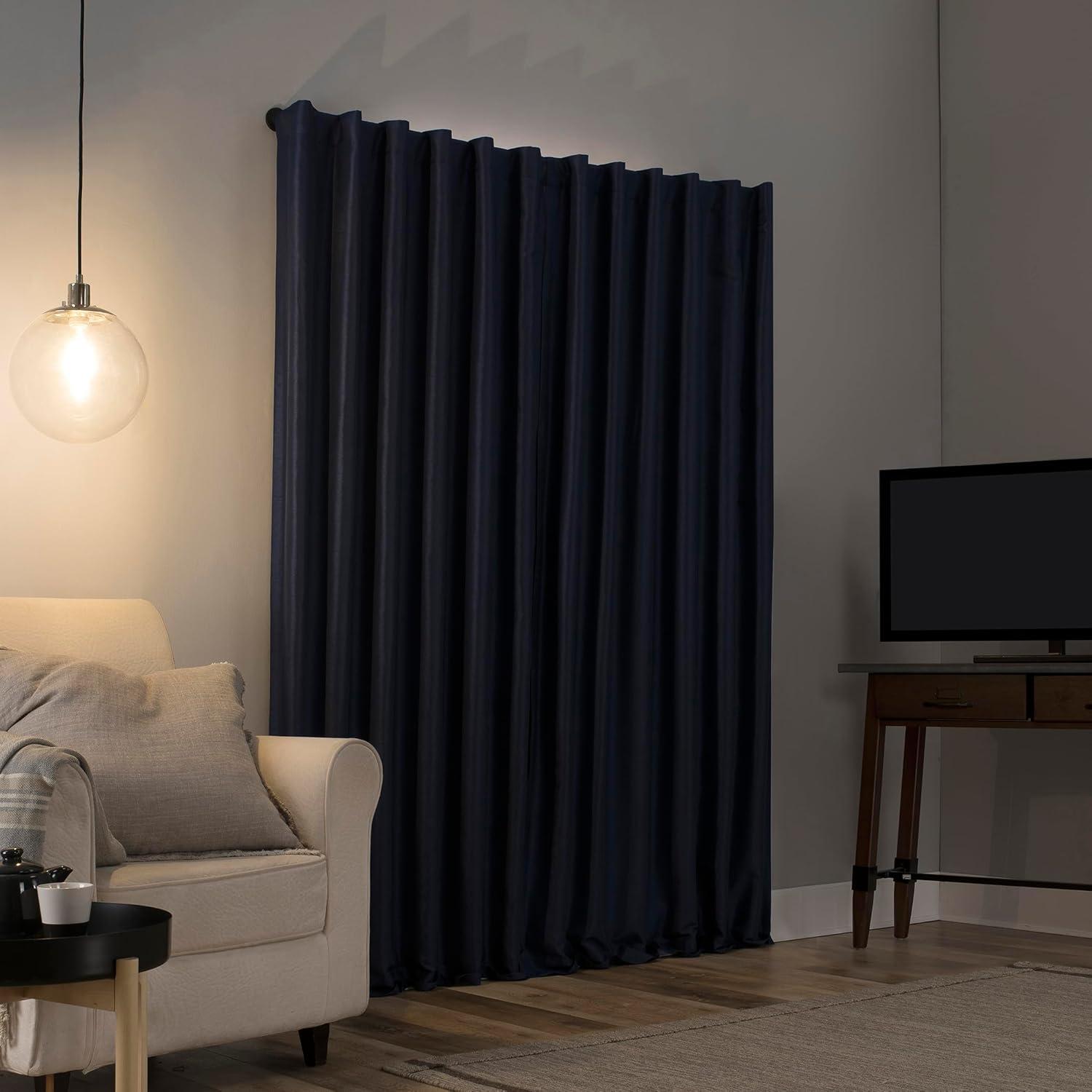 Faux Dupioni Silk Thermal Extreme 100% Blackout Back Tab Curtain Panel