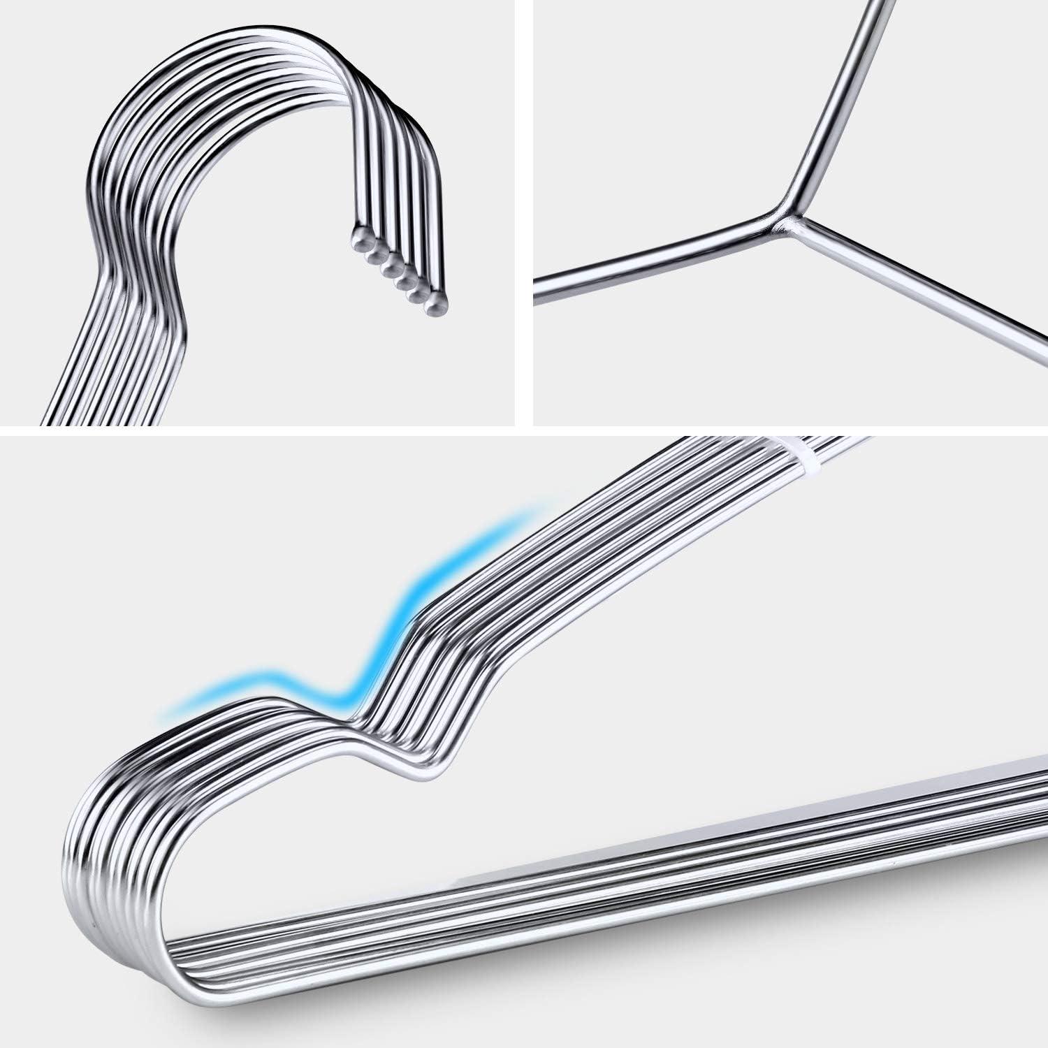 Hokku Designs Wire Hangers Coat Hangers Strong Heavy Duty Metal Hangers 16.5 Inch Ultra Thin Space Saving Clothes Hangers,(Sliver/50 Pack )