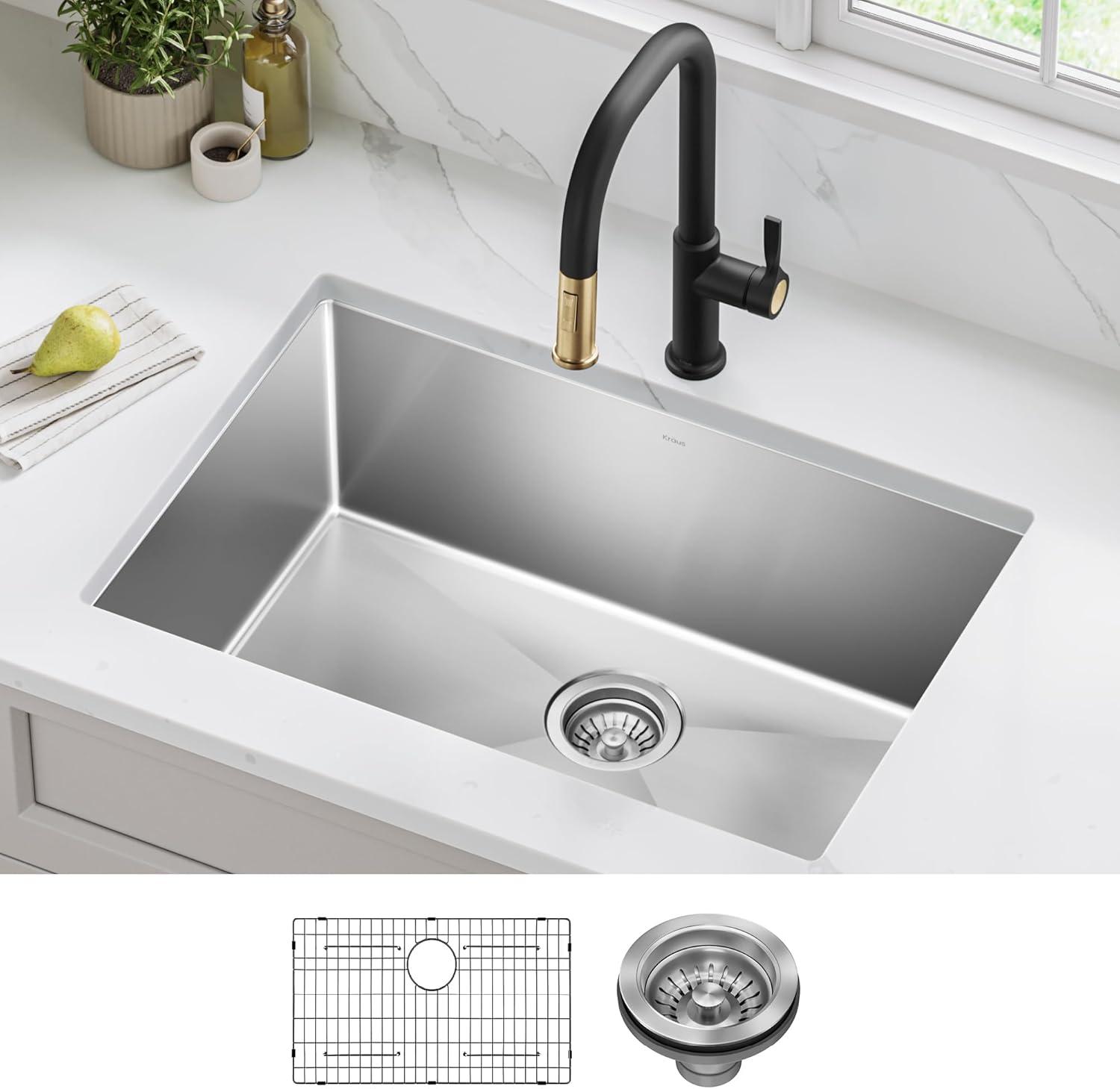 KRAUS Standart PRO™ Undermount 16 Gauge Stainless Steel Kitchen Sink