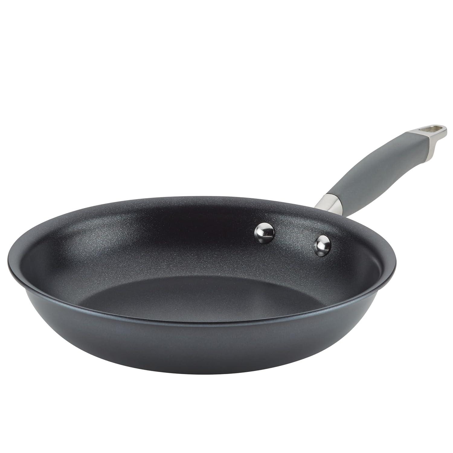 Anolon Advanced Home 10.25" & 12.75" Twin Pack Open Fry Pans Moonstone: Nonstick, Hard Anodized, Oven-Safe, Hand Wash